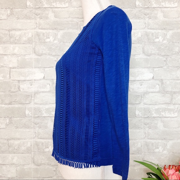 J.Crew | Blue Long Sleeve Scoop Neck Top Size XXS - Picture 3 of 12